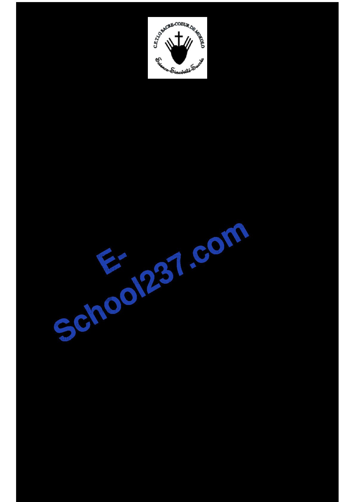 Collège sacré coeur de Mokolo Tle D Eval 1 2025-2026